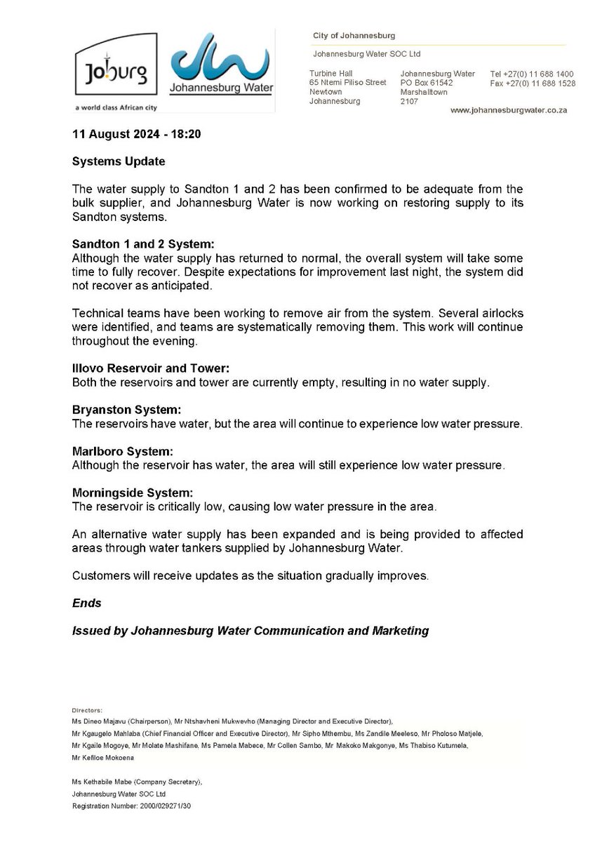 Johannesburg Water tweet media