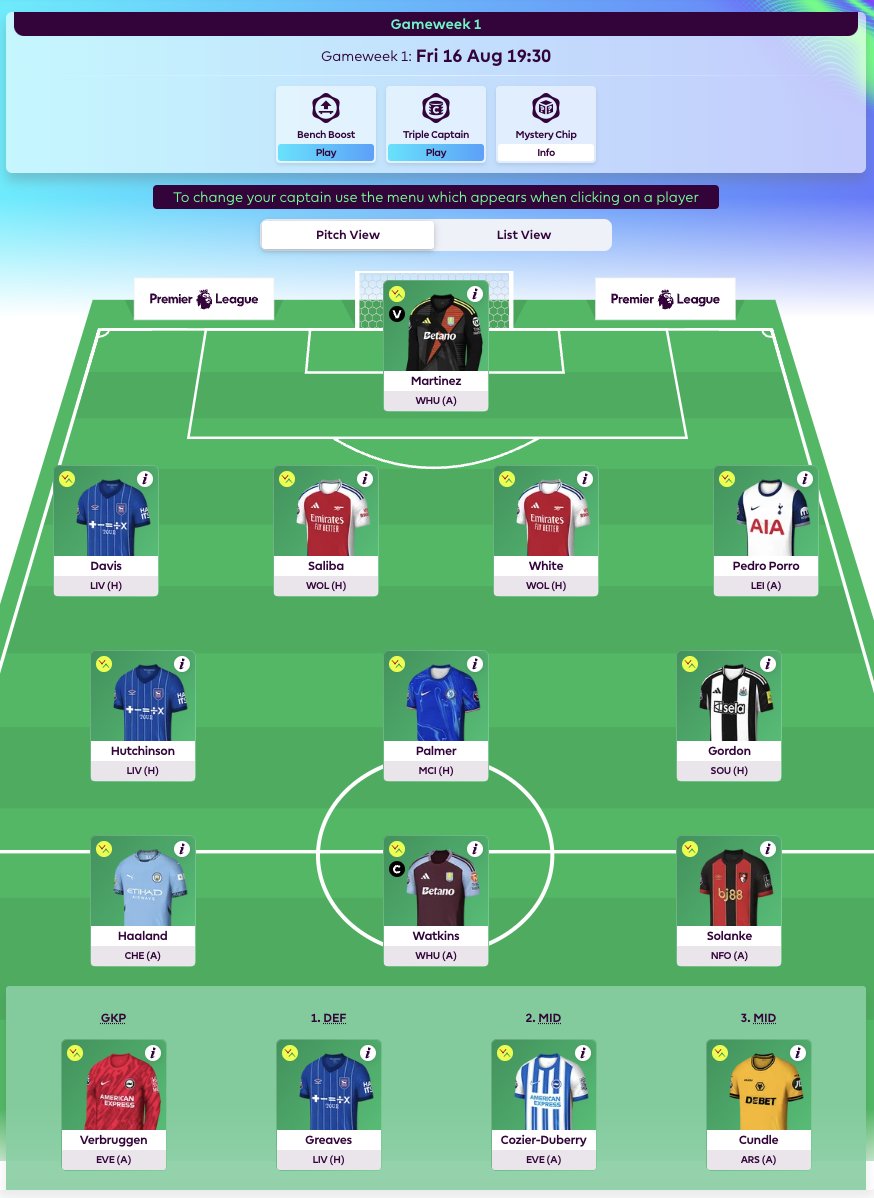 PortmanBlueITFC's tweet photo. Come on then FPL experts, tell me what I should change👀
(Less than 3 Ipswich Town players is a non-negotiable)
#itfc #fpl #fplcommunity #fplexperts https://t.co/GWjwKJKjtk
