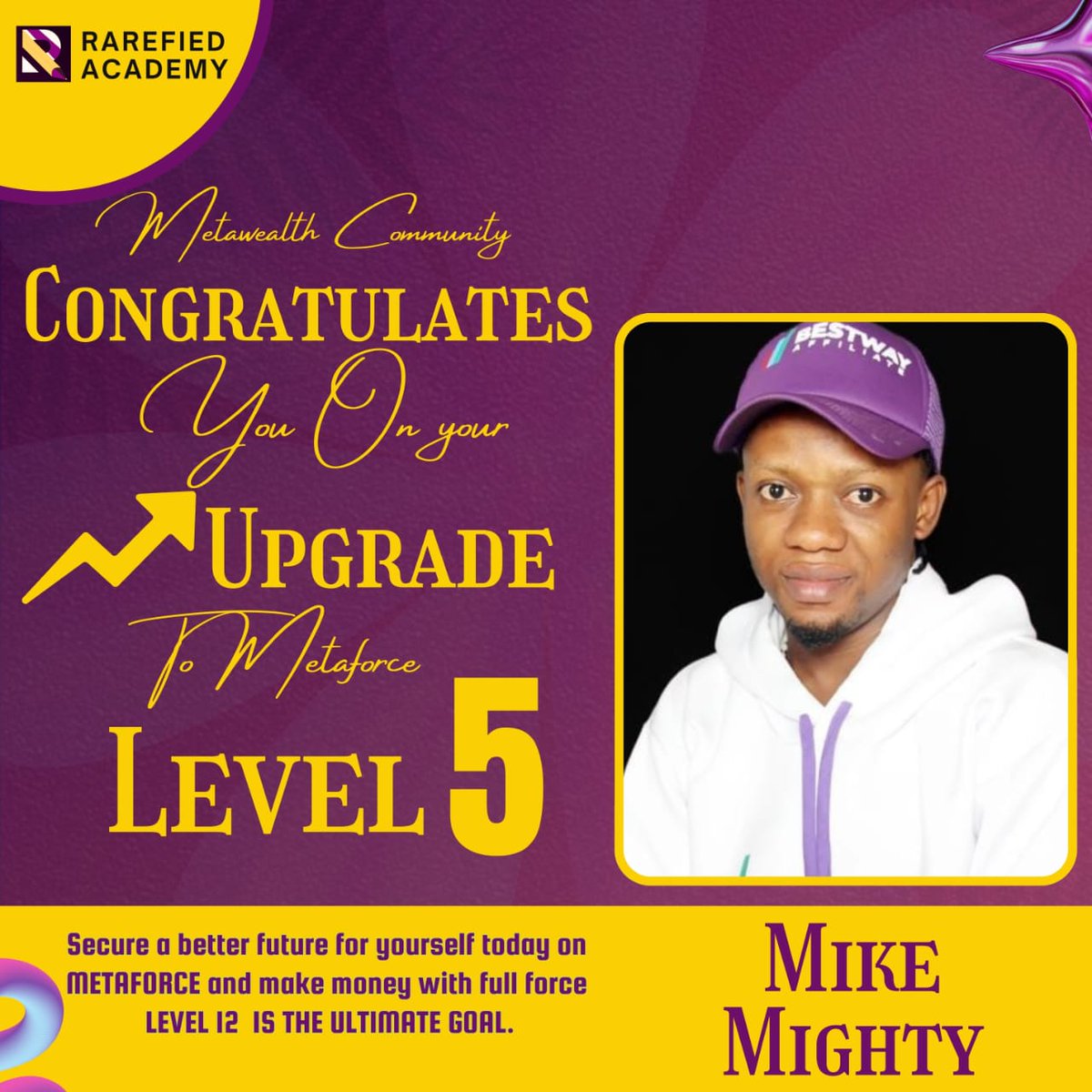 Mikemightymusic's tweet image. BIG Congratulations to me on a successful  level 5  upgrade on MetaForce 💪🚀💯 More levels to attain 🎉🎉

 Level 12 is the ultimate goal

#Crypto 
#SmartContracts 
#metaforce 

On Metaforce we move with Force 🚀