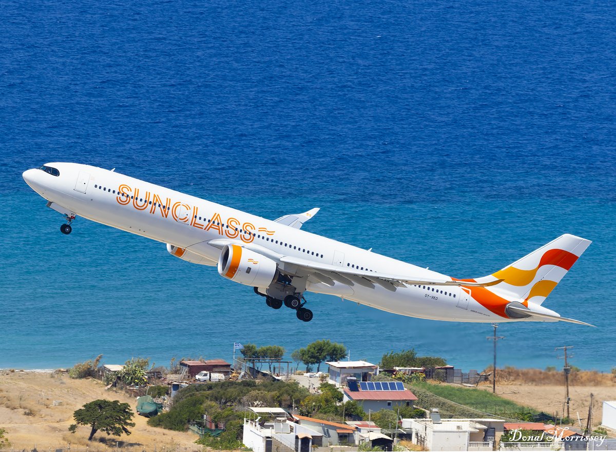 birrlad's tweet photo. Sunclass Airlines @Airbuis A330-941 OY-VKO as "Viking 1587" climbing out of Rhodes to Oslo.
#avgeek #aviation #airline #airtravel #airbus #sunclassairlines #Rhodes #Greece #Planespotting #holidays https://t.co/7ix76sMb8M