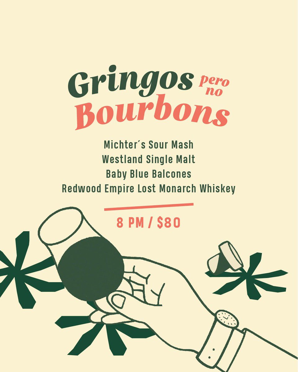 Recuerden que este jueves tenemos “Gringos pero no Bourbons”, una Cata Maridaje que con una selección de Whiskeys única e irrepetible!! 

Los esperamos 😎🥃