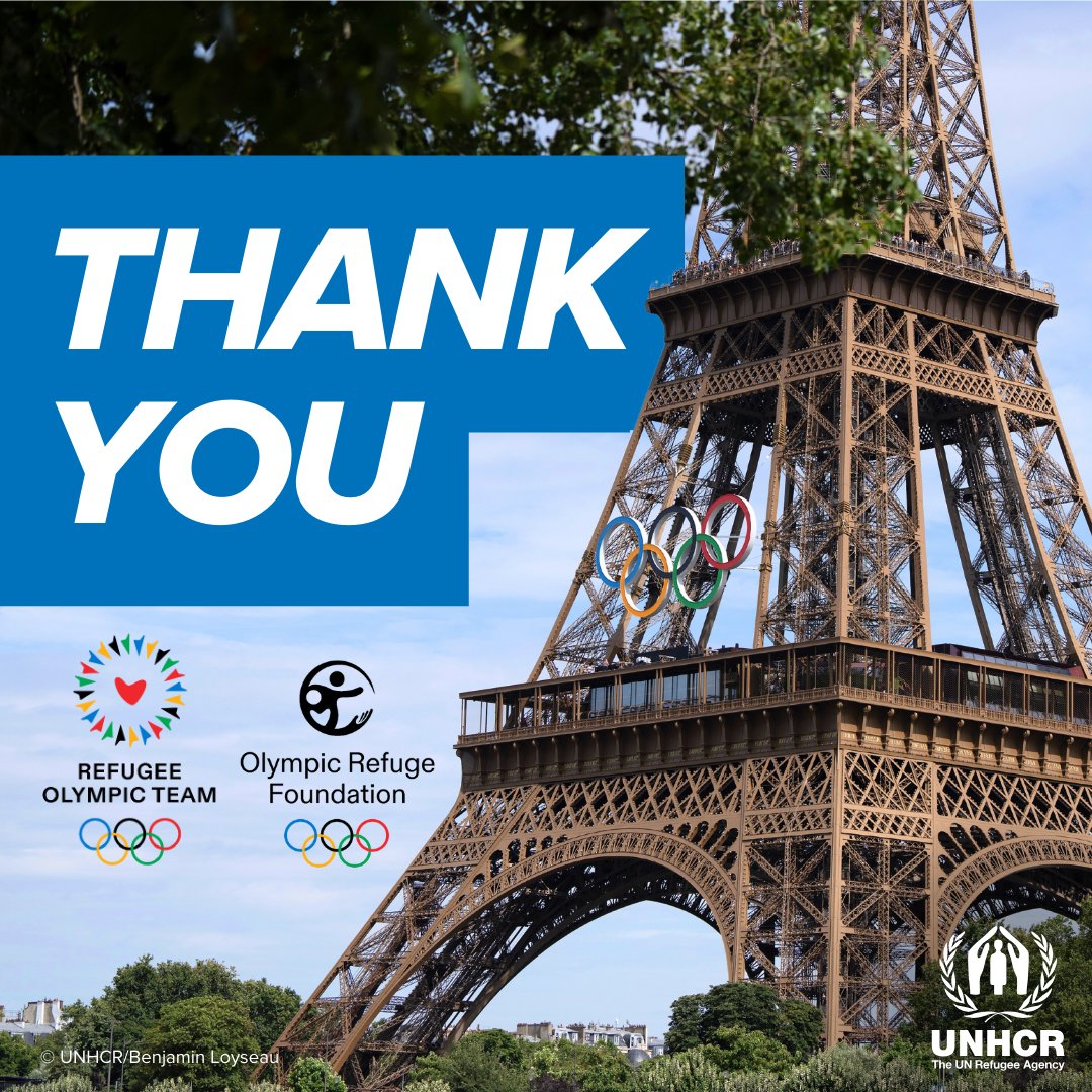 Thanks to everyone who has watched, shared and cheered on the successes of the @RefugeesOlympicTeam.

For the team, for UNHCR and our partners, and for all refugees - it makes all the difference.

We know we can count on your continued support.

#CheerForRefugees #Paris2024