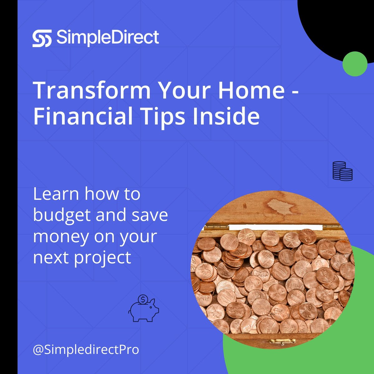 SimpleDirectHQ's tweet image. Looking to make the most of your home improvement budget? Here are some smart financial tips to help you manage costs and maximize your investment. #FinancialTips #HomeImprovement #SimpleDirect