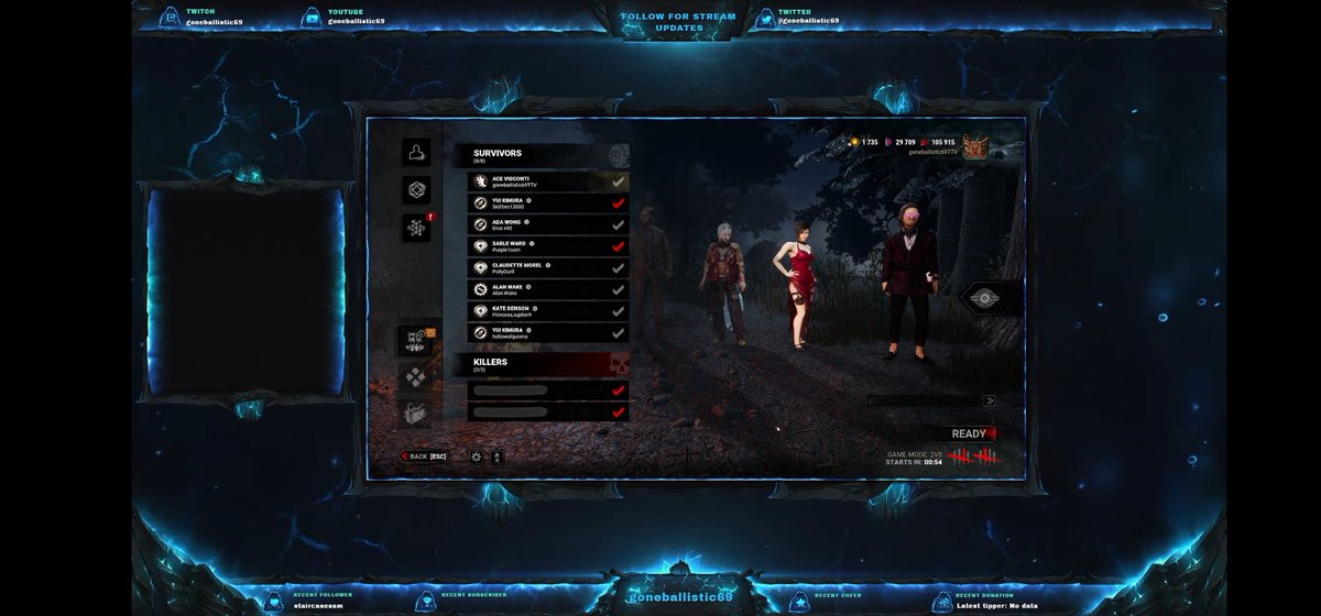 goneballistic69's tweet photo. Live now playing 2v8! Stop in and say hi! https://t.co/KoW8VlV3sd #DeadbyDaylgiht #dbd #twitch #twitchgamer #twitchstreamer #gaming #fypシ #fypシviral #crossprogression https://t.co/SJ355IEgXH