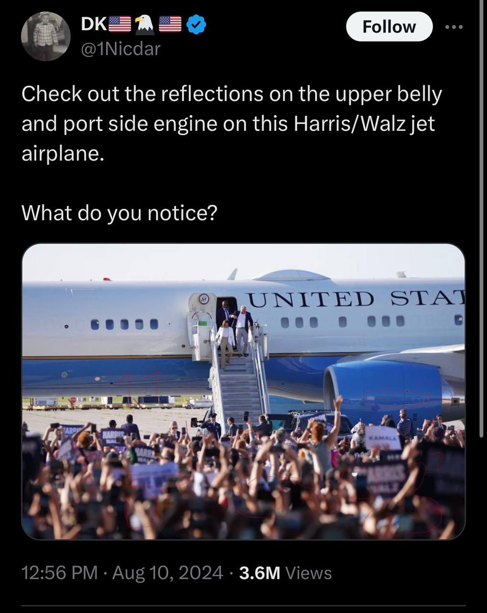 ListlessMg's tweet photo. Reflecting no crowd -- so an AI "cheap fake." Remember when the democRats falsely accused Republicans of cheap fakes? You always know what they're doing or planning to do by what they accuse others of.
#FakeDemocRats https://t.co/f3swXj778m