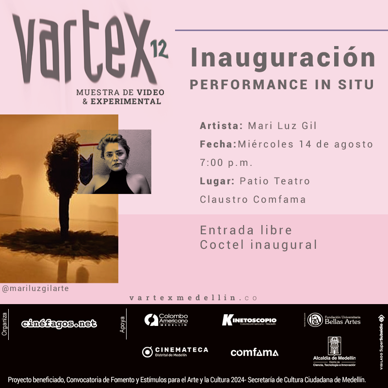 cinefagosnet's tweet photo. ⚡⚡INAUGURACIÓN VARTEX 12 🎥🚨 Este 14 de agosto comienza la fiesta del #experimental y llega con toda, gracias al #performance in situ de Mari Luz Gil, el cual dará apertura a este encuentro con la imagen. https://t.co/FerQyXBfjt