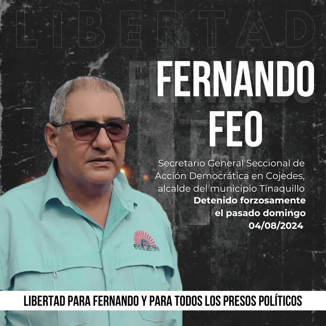 ad_cembrion's tweet image. #11Ago|#PensarDistintoNoEsDelito

Libertad para Williams, Fernando, Beatriz, Endrick, Camero, y para todos los presos políticos. Defender la verdad no es delito; ser Demócratas no es delito; violar los DDHH consagrados es un muy grave delito.

#LibertadParaVenezuela
@ADemocratica