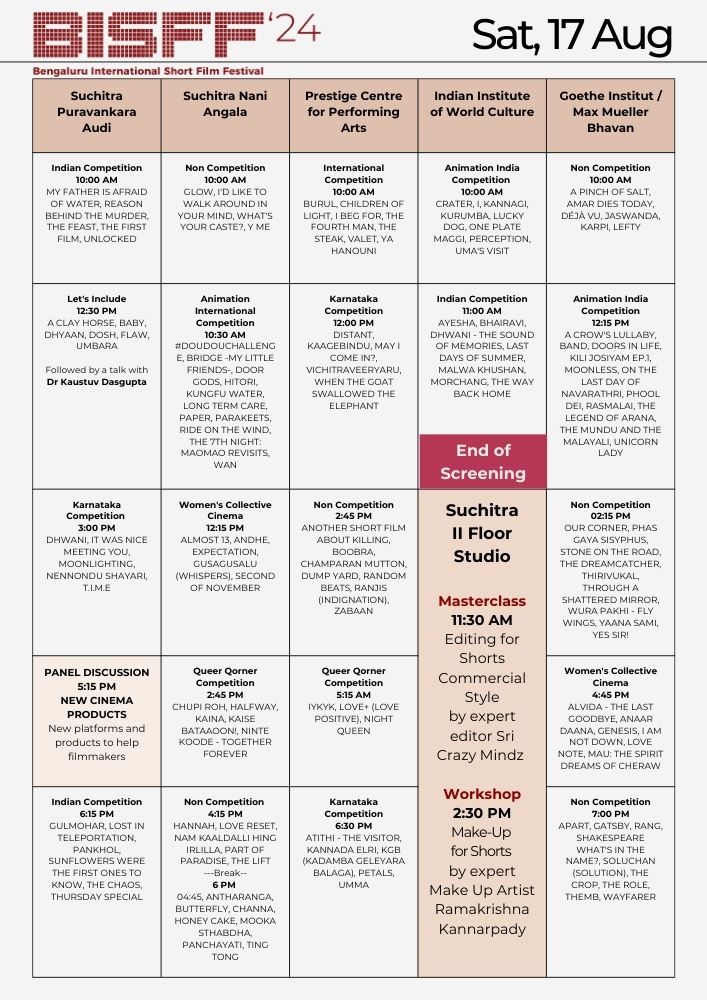 bisffblr's tweet photo. From Reel to Real! The schedule is out for venue screening, masterclasses, workshops and so much more! There's films, learning, fun, in simple words, everything a cinephile would love!
Calling all the cinephiles. Come and join us at BISFF 2024! We can't wait to see you.
#bisff https://t.co/Ia1fh6J7fu