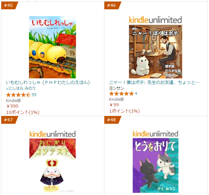 yonsan434343's tweet photo. なんと！
昨日紹介した絵本がkindle有料ランキング46位になってました！
強豪ひしめく絵本の中でこれだけ順位に上がるとは思ってませんでした∑(ﾟДﾟ)!!?

ご購入いただいた皆さんありがとうございます！
読み放題なら無料ですし、きっとお子さんに見せて頂ければ喜んで見てくれると思いますので一度手に取ってみてください(*´▽｀*)