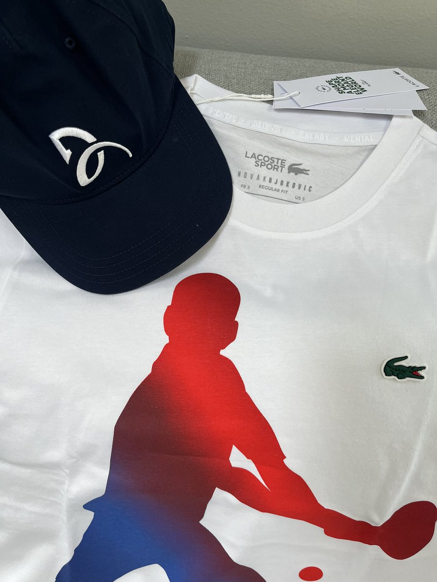 Got my new Novak gear in time for the 1 week anniversary of the 🥇moment that made history in tennis! Love the Serbian colors &amp; words on it: Mental, Positivity, Energy. #Paris2024 <a href="/Lacoste/">Lacoste</a> <a href="/DjokerNole/">Novak Djokovic</a> - always and forever the best! Ultimate inspiration! #nolefam #novak #goatovic
