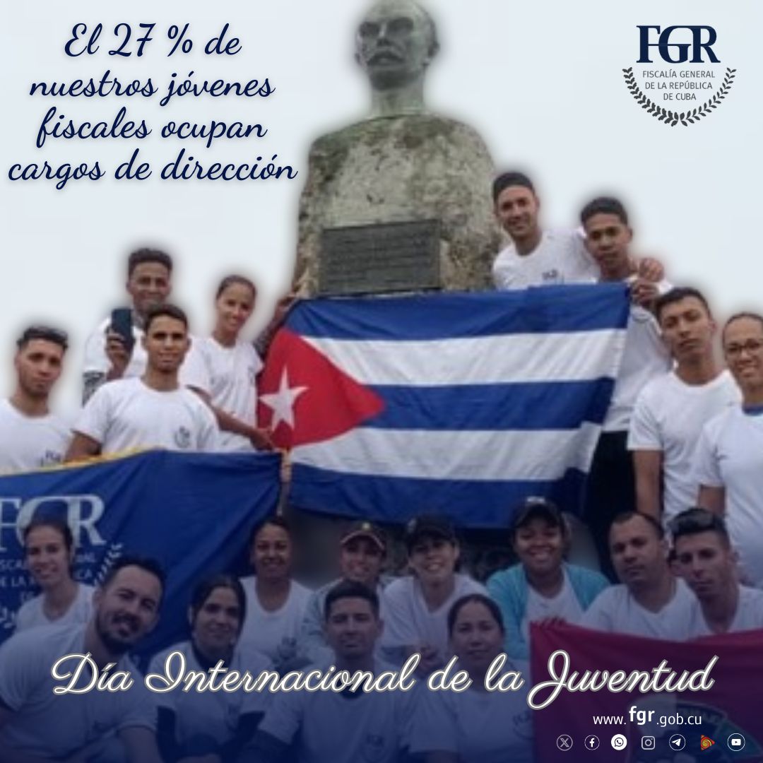 En la #FiscalíaCubana, el 27 % de los jóvenes fiscales ocupan cargos de dirección.

Responsabilidad, entrega y compromiso son valores que los distinguen, junto a su permanente superación profesional. 

#Cuba 🇨🇺