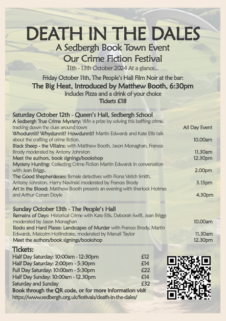 HarryNavinski's tweet photo. Don't miss this excellent crime festival in the Yorkshire Dales' book town - Sedbergh. https://t.co/B1xsyjCdUG