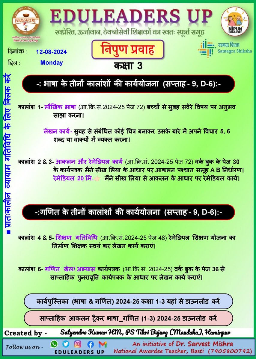 EduleadersU's tweet photo. #निपुण_प्रवाह
#स्कूल_रेडिनेस_गतिविधि
#भाषा_एवम्_गणित
#संदर्शिका_अनुसार
*दिनांक: 12/08/2024*
〰️〰️〰️〰️〰️
#कक्षा_1_2_एवम्_3,
#Week_9 #Day_6
〰️〰️〰️〰️〰️〰️
#निपुण_भारत_मिशन
#निपुण_यूपी
#अभ्यास_कार्य_पत्रक
@EduMinOfIndia
@thisissanjubjp
@basicshiksha_up
@sarvestkumar https://t.co/QmFPGz50nN