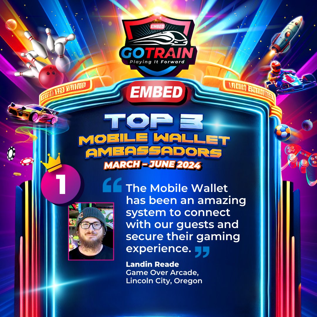 embedcard's tweet image. Congratulations to our Mobile Wallet Ambassadors Landin Reade, Gian Cayabyab, Alex Starr, for the most number of Mobile Wallet guest sign-ups versus other FECs!

 #CashlessTechnology #MobileWallet