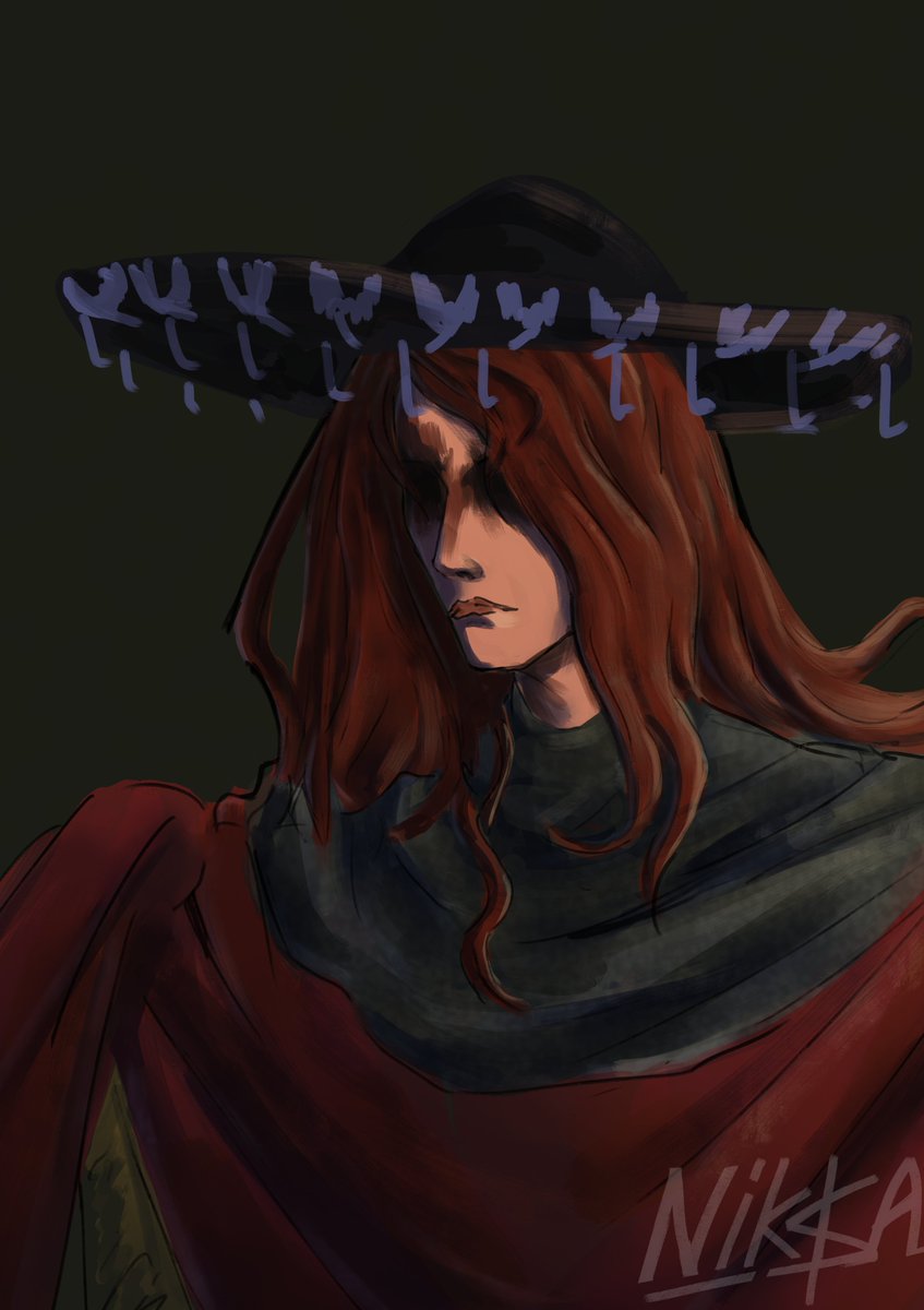 NikSSSa_'s tweet photo. Messmer's wearing a sombrero because his cape looks like a pancho. sketch #eldenringart #art #illustration #meme #eldenring https://t.co/nXUqhEst6E