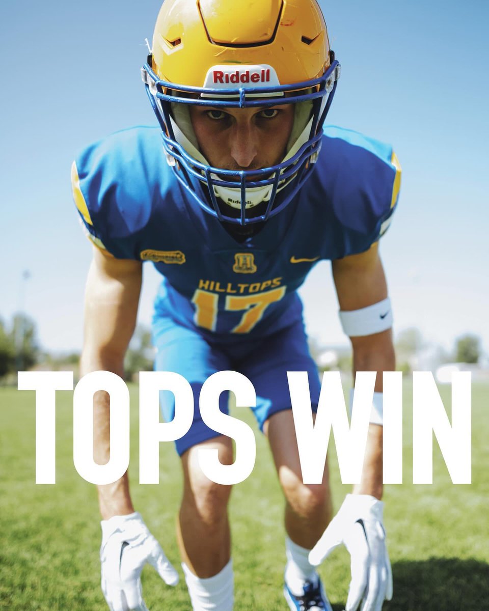 SaskHilltops's tweet photo. TOPS WIN!!
Toppers take game one of the season with a 38-13 win over the Edmonton Huskies.
#BlueandGold #TopsWin https://t.co/bUOP997pn5