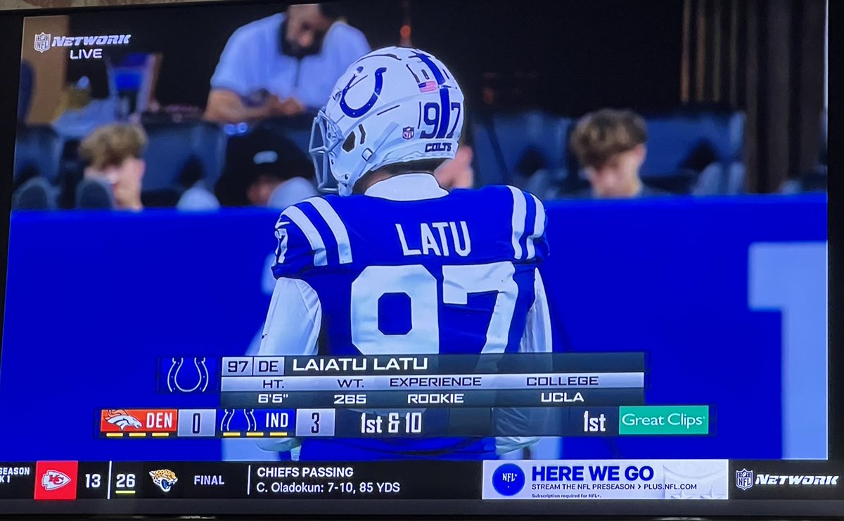 Let the <a href="/NFL/">NFL</a> <a href="/Colts/">Indianapolis Colts</a> career begin. <a href="/laiatu_latu/">LAIATU</a> #gobigred #HTR