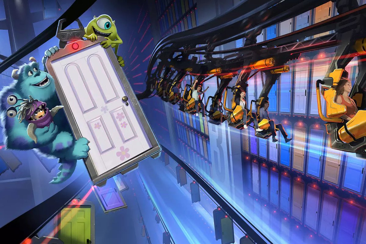PopCrave's tweet photo. Monsters, Inc. land is coming to Disney World's Hollywood Studios park.

The themed land will feature a suspended roller coaster traveling through the animated film series' door vault. https://t.co/xwJmhzDNNG