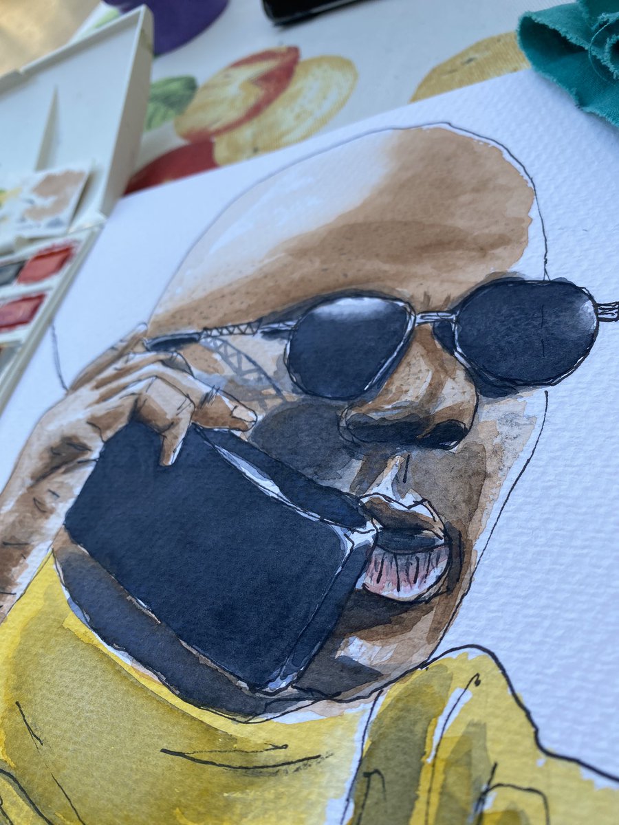 antuan_garmont's tweet photo. A quick watercolor about One of my favourites films: Pulp Fiction. Marsellus Wallace is a special character.
******
#moleskineantuan
#sketch #acuarela #watercolor #cansonpaper #windsorandnewton #boceto #pulpfiction #marselluswallace #quentin #tarantino #quentintarantino #film https://t.co/Ot5sstuA7R