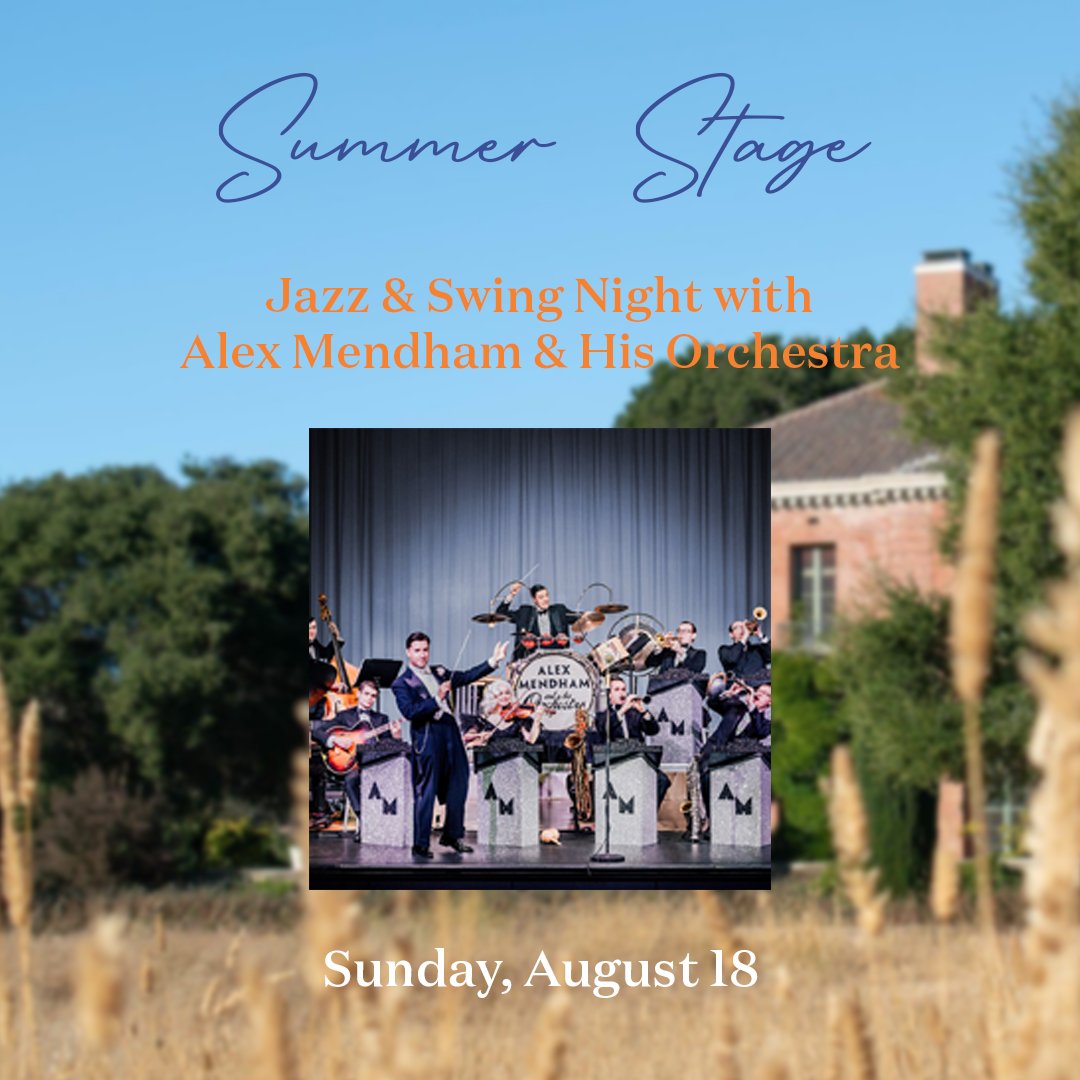 Dance the night away with Alex Mendham &amp; His Orchestra! On Sunday, August 18, the Meadow will fill with swing tunes and jazz music. Get your tickets now to enjoy this wonderfully energetic show at filoli.org/summer-stage
