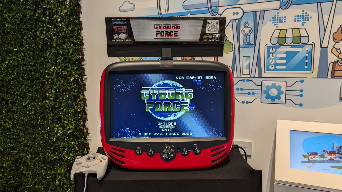 VGNYSoft's tweet photo. While this isn't one of the games we've published or distributed (👀 👀), Cyborg Force is an action packed run 'n gun title that will be playable during @LIRetro at the "Dreamcast Indie Section!"
#CyborgForce #NES #Dreamcast #Indie #LongIslandRetroGamingExpo24 #RetroGaming https://t.co/uRvDcXpHxY