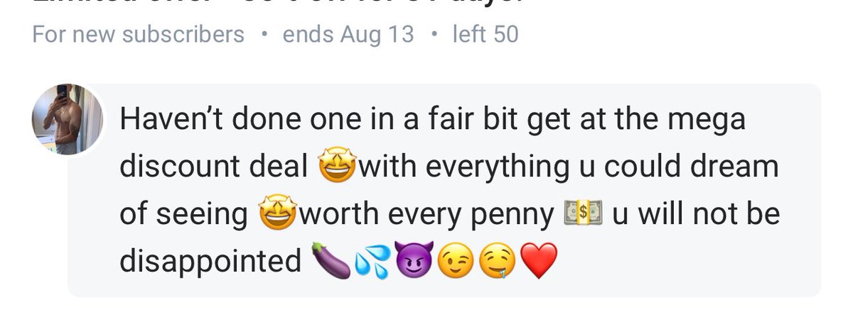 First come first serve first 50 only for 2 days make it a race because once it’s gone it’s gone grab it while u can ❤️❤️😈🍆💦