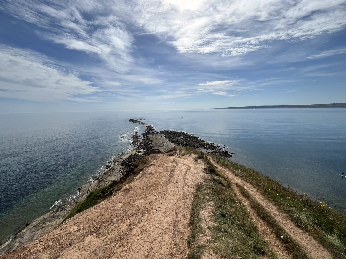 Filey Brigg, Yorkshire, where the Cleveland Way and Wolds Way meet. Very much end of the land.