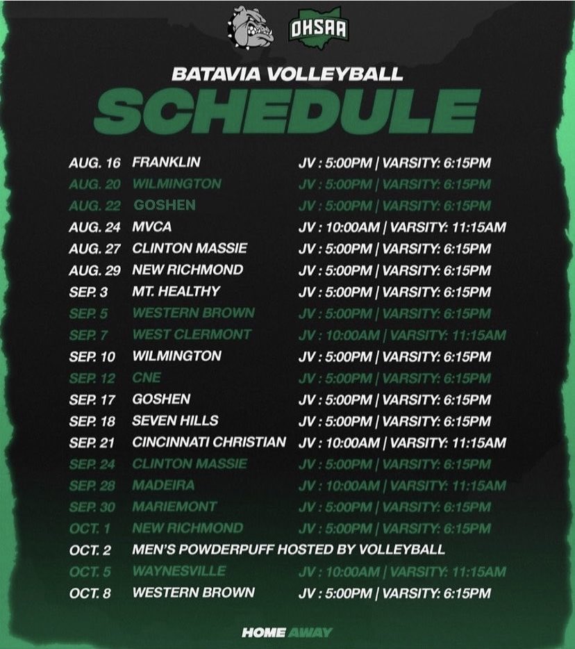 2024 Schedule!💚🏐💚 #EveryBulldogEveryDay
