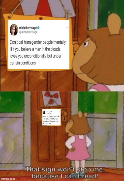 Timo_the_Savage's tweet photo. @SKWatlanta Thowing mental illness out as an insult in general is shitty, let alone targeting an entire group of people

Are there mentally ill trans people? Of course there are, along with 20% of the population who suffer from mental illness

If only ignorant folk responded to logic 🙃 https://t.co/nTHEYQxpTd
