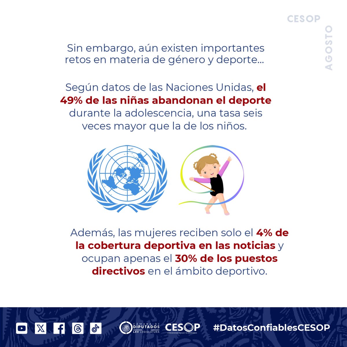 ¡Hoy es el último día de los juegos olímpicos! Sin dudas hemos presenciado momentos históricos y aquí te tenemos el que marcará el rumbo de los futuros eventos deportivos: La paridad. ♀️🏊🏻‍♀️

#DatosConfiablesCESOP