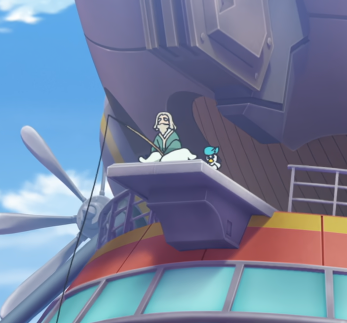 If that Terapagos ends up becoming a part of her actual team, her first 3 Pokémon are goated af. I also love this old guy. He's just on a boat fishing 24/7 and dropping wisdom