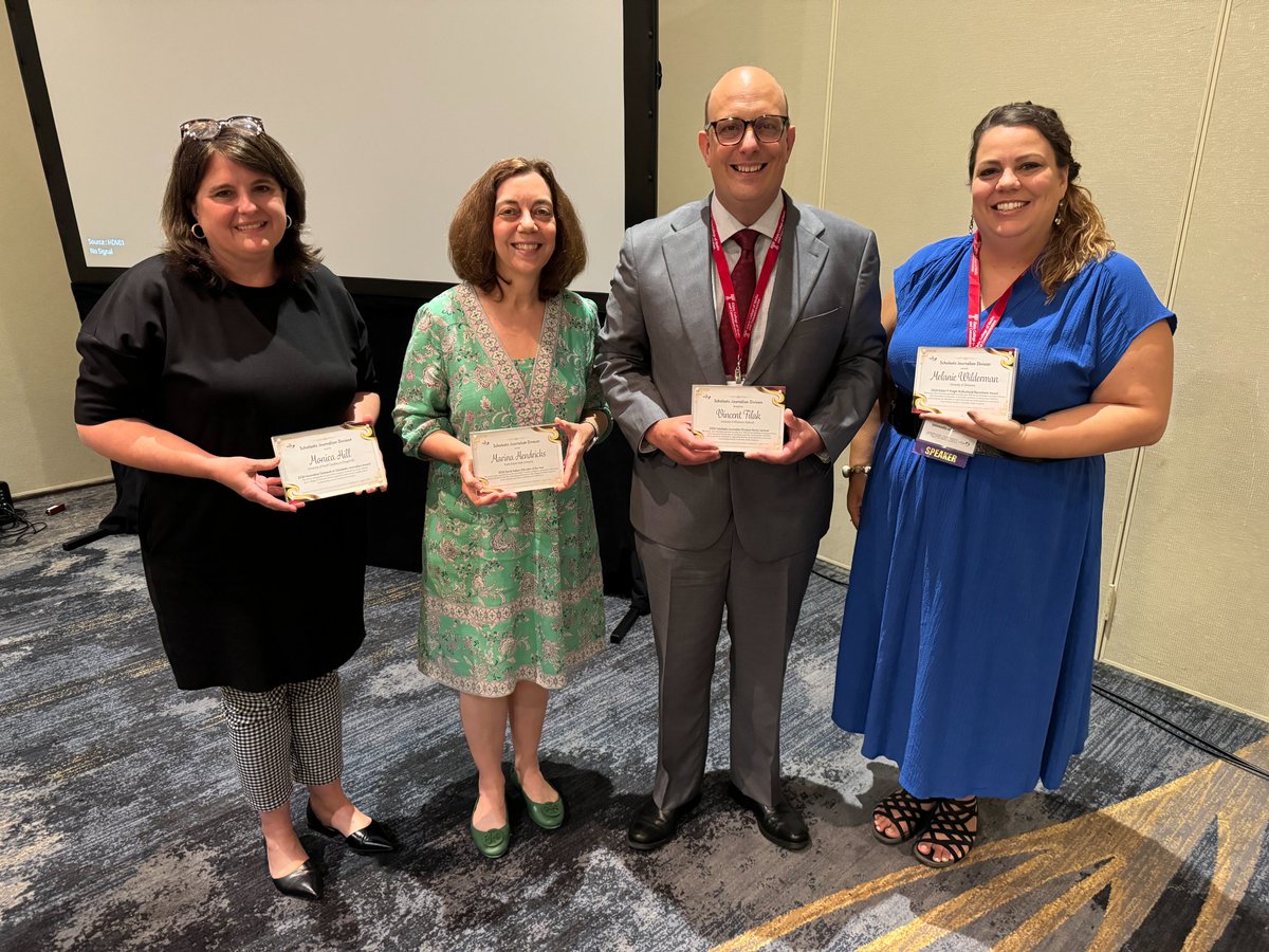 Congratulations to our division's award recipients including Monica Hill, Marina Hendricks, Vince Filak and Melanie Wilderman. Read more in our newsletter. community.aejmc.org/scholasticjour… #aejmc24