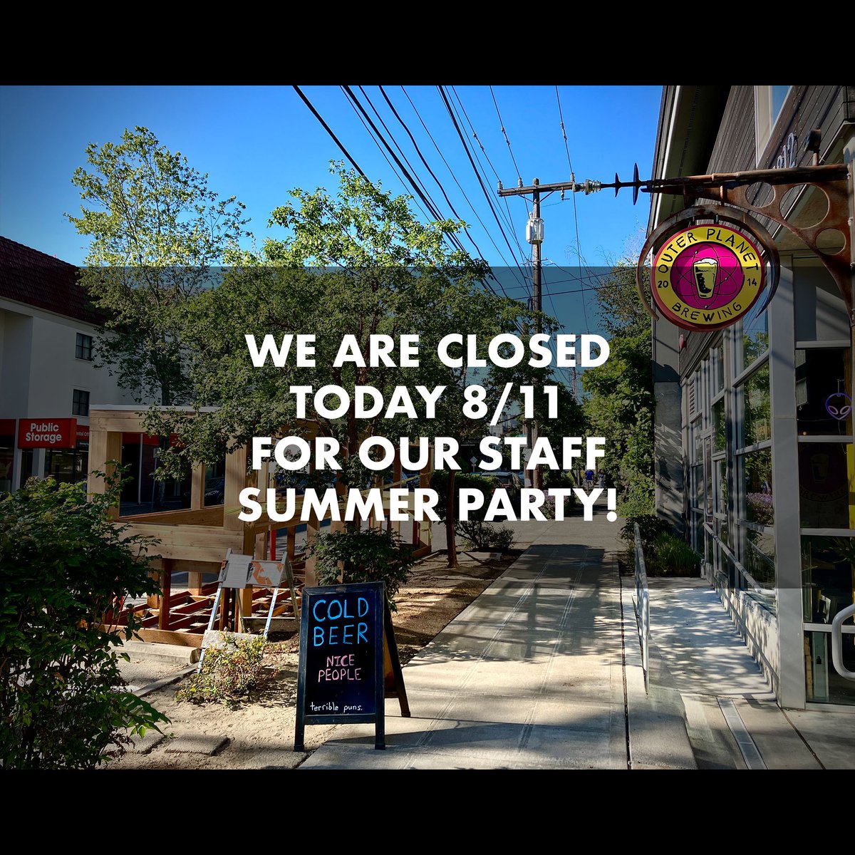 We are closed today (Sunday 8/11) for our annual staff summer party! Sorry for the inconvenience, we will see you again tomorrow 🍺 🎉 ☀️ 🛥️