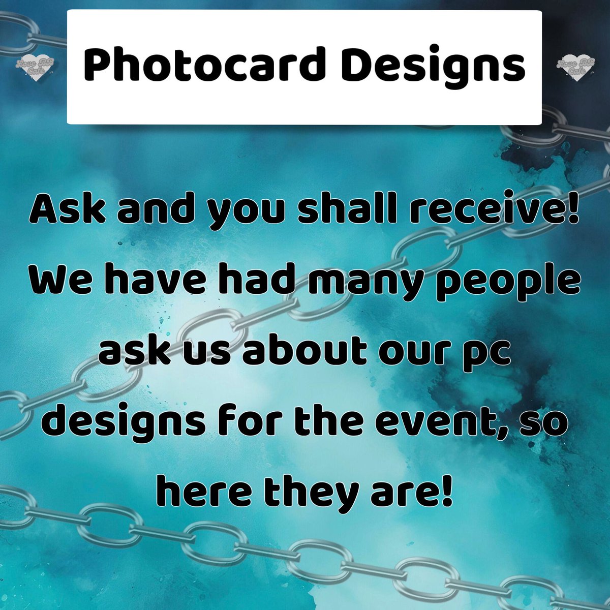 lovebbcafe's tweet photo. As requested, here are our custom photocards for our event! Let us know what you think! :) https://t.co/Aq954c7c9s