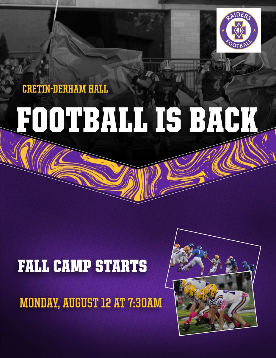 CDH football starts tomorrow! Let’s Go Raiders