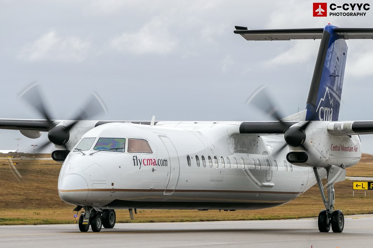 One of our Dash 8-300 on the taxiway in Calgary (YYC) ✈️⁠
⁠
Thanks for the capture @c_cyyc_photography ⁠
⁠
#FlyCMA