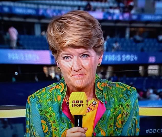 What an incredible end to the #Olympics with the wonderful #clarebalding wearing our favourite Lime Paisley Selena Jacket 🩷💛💚