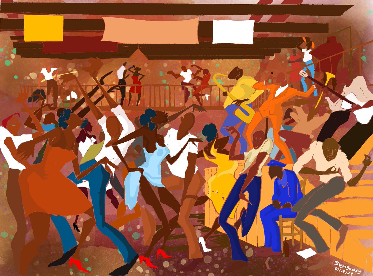 Suggayaddy's tweet image. My version of “ The Sugar Shack” by Ernie Barnes ✨ made this in January
#art #erniebarnes #digitalart