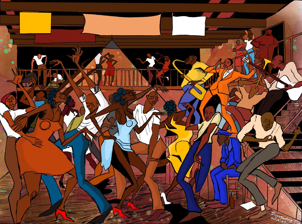 Suggayaddy's tweet image. My version of “ The Sugar Shack” by Ernie Barnes ✨ made this in January
#art #erniebarnes #digitalart