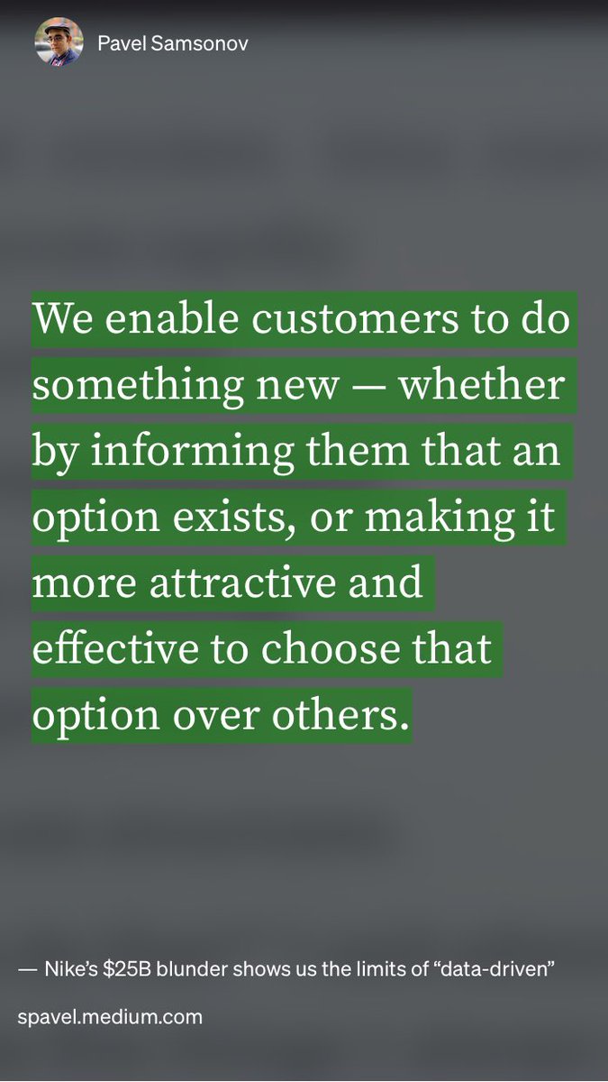 “Nike’s $25B blunder shows us the limits of “data-driven”” by Pavel Samsonov
uxdesign.cc/nikes-25b-blun…
