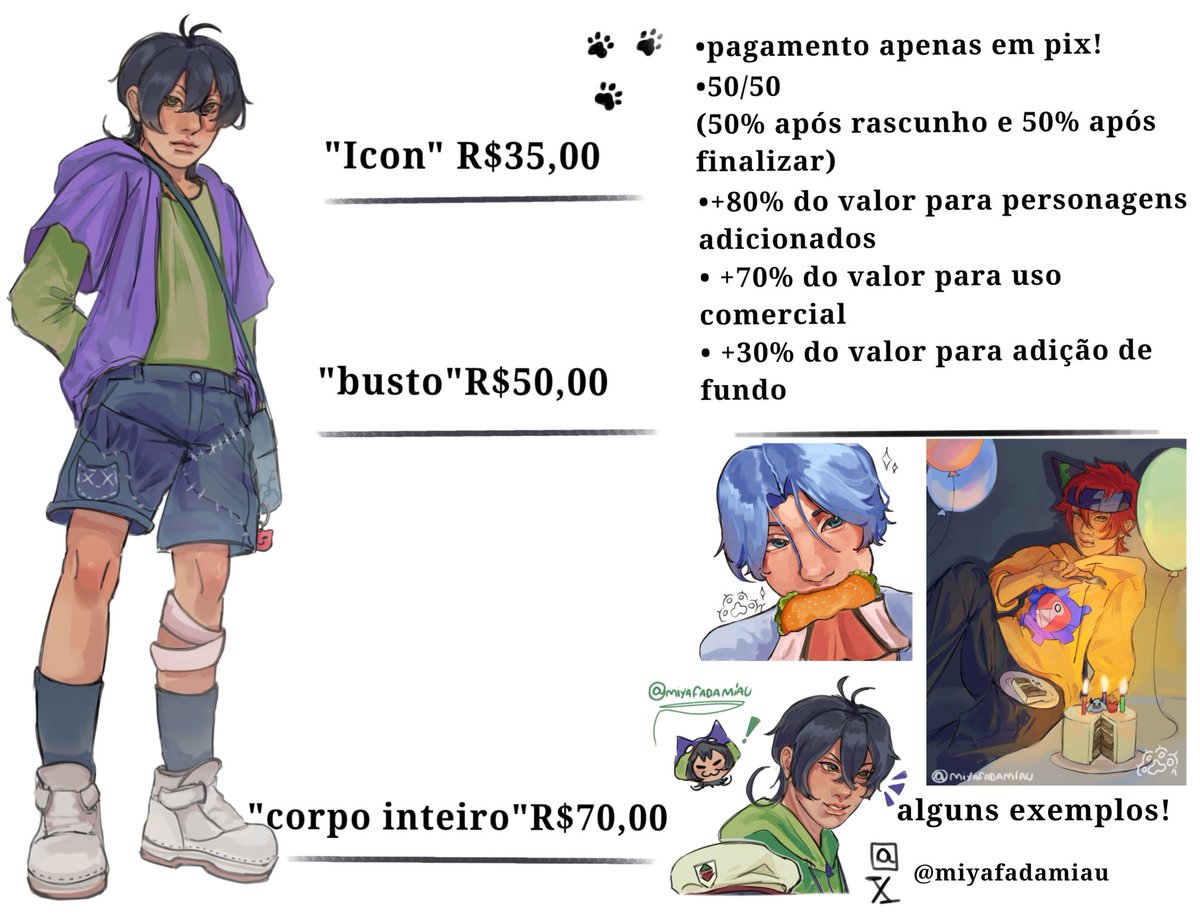 miyafadamiau's tweet image. Oioiii! Meu nome é Myo e eu desenho fanarts de gays coloridos que andam de skate em semirealismo e estou de comissões abertas!!!