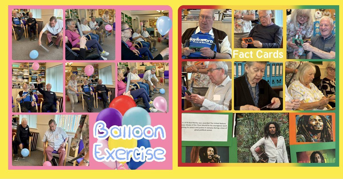 eadmc20's tweet photo. We had a fun day playing games which is brain exercise, on this day in history, singing, word games &amp; fun quizzes.

6/8/62, Jamaica became Independent

Fact cards,history of Bobs life &amp; children,his legacy , marriage,reggae,Rastafarian,word games, singing, &amp; lollies.
#dementia https://t.co/qQLjd7srja