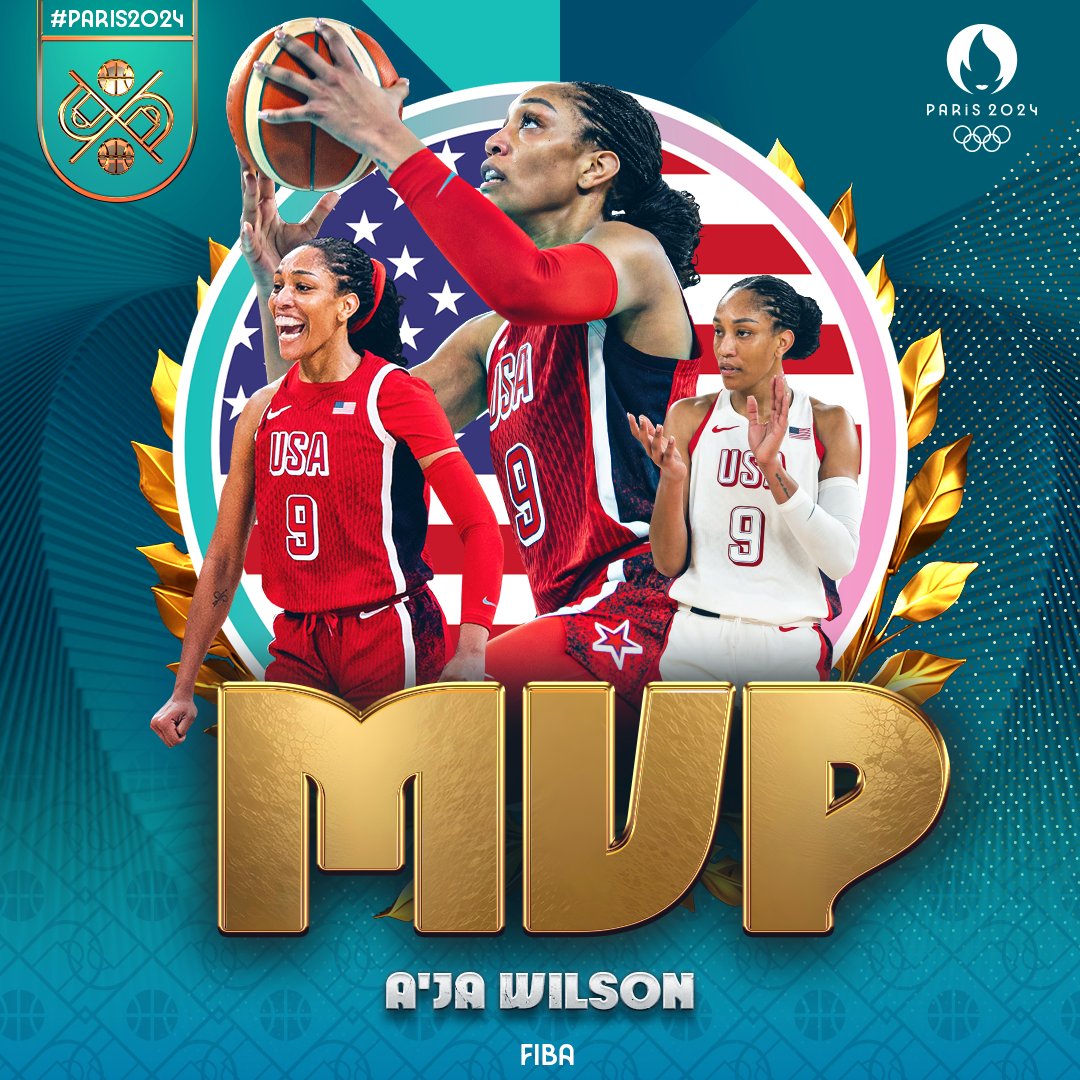 emmy (@emmytechlink) on Twitter photo THE MVP OF #Paris2024 Women's #Basketball ⭐️
A'ja Wilson, United States of America 🇺🇸 <a href="/FIBA/">FIBA Basketball</a>
#bbnaijaseason9 #OlympicGames Nigeria SA Bello THE MVP OF #Paris2024 Women's #Basketball ⭐️
A'ja Wilson, United States of America 🇺🇸 <a href="/FIBA/">FIBA Basketball</a>
#bbnaijaseason9 #OlympicGames Nigeria SA Bello