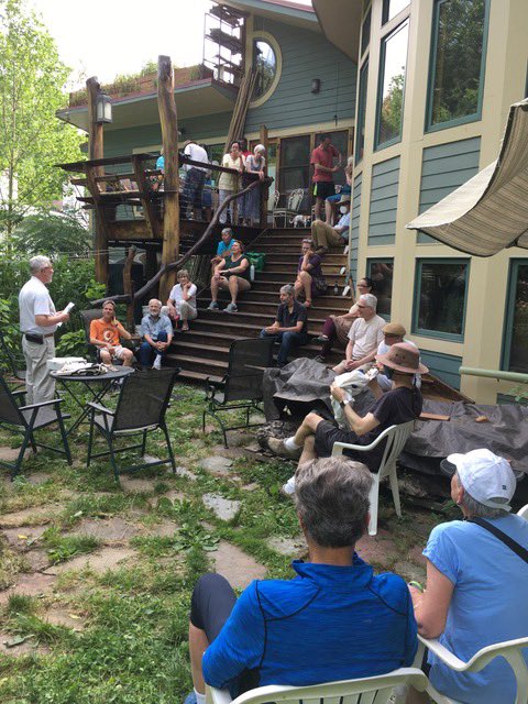 350Pittsburgh's tweet photo. Environmental activist and 350 steering committee member, Maren Cooke, holds monthly environmental education events called Sustainability Salons. She just celebrated her 150th salon in July. Learn more: https://t.co/jBwz1C2B2h https://t.co/2ZZS5sjfep