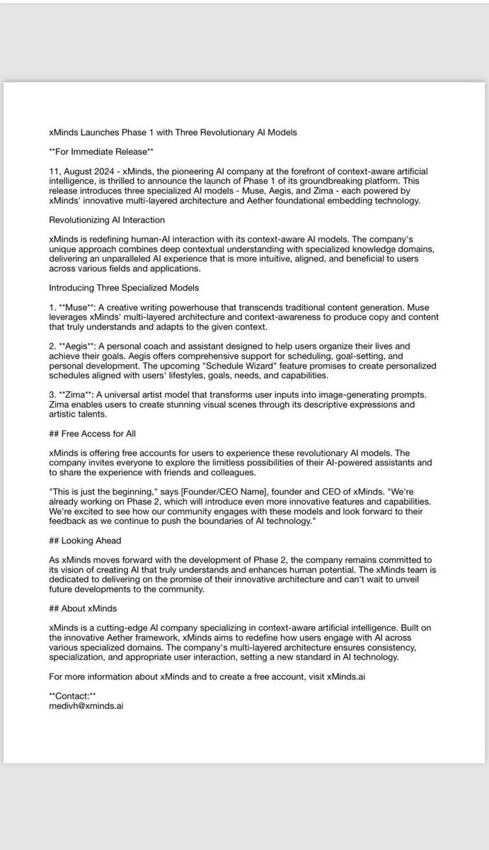 XmindsCoin's tweet photo. Press release https://t.co/ac8AyKwd2l