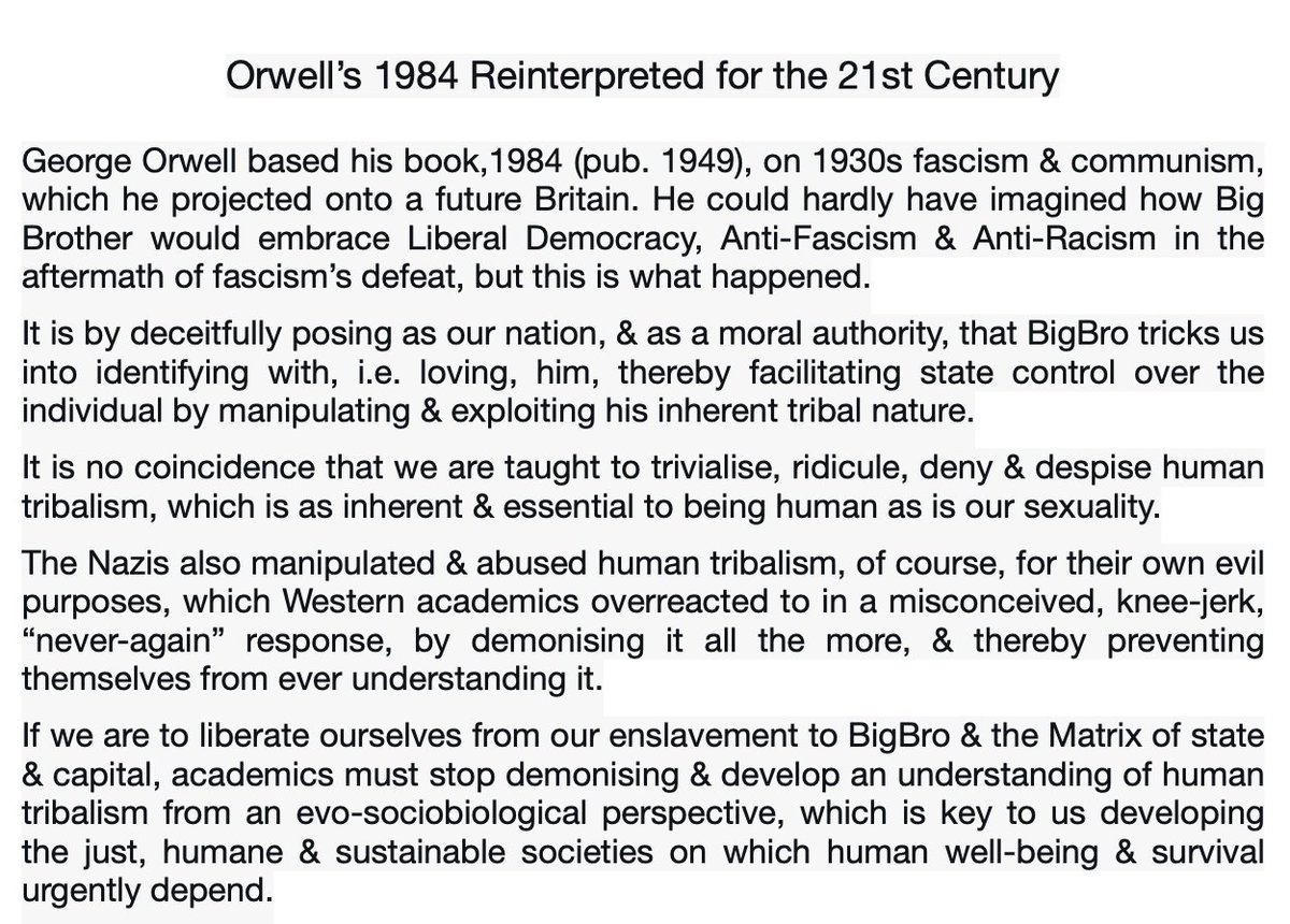 rogerahicks's tweet image. 🇬🇧Britain🇬🇧 is an Orwellian construct deceitfully posing as a nation (thus are we tricked into loving BigBro) which is betraying Native Britons to the madness of mass immigration &amp;amp; DIVERSITY = #TheGreatReplacement, for which academics, as favoured clients &amp;amp; employees to the