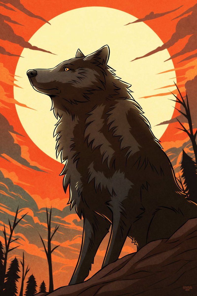 "Watchful Night"
For Eurofurence 2024 Artshow.