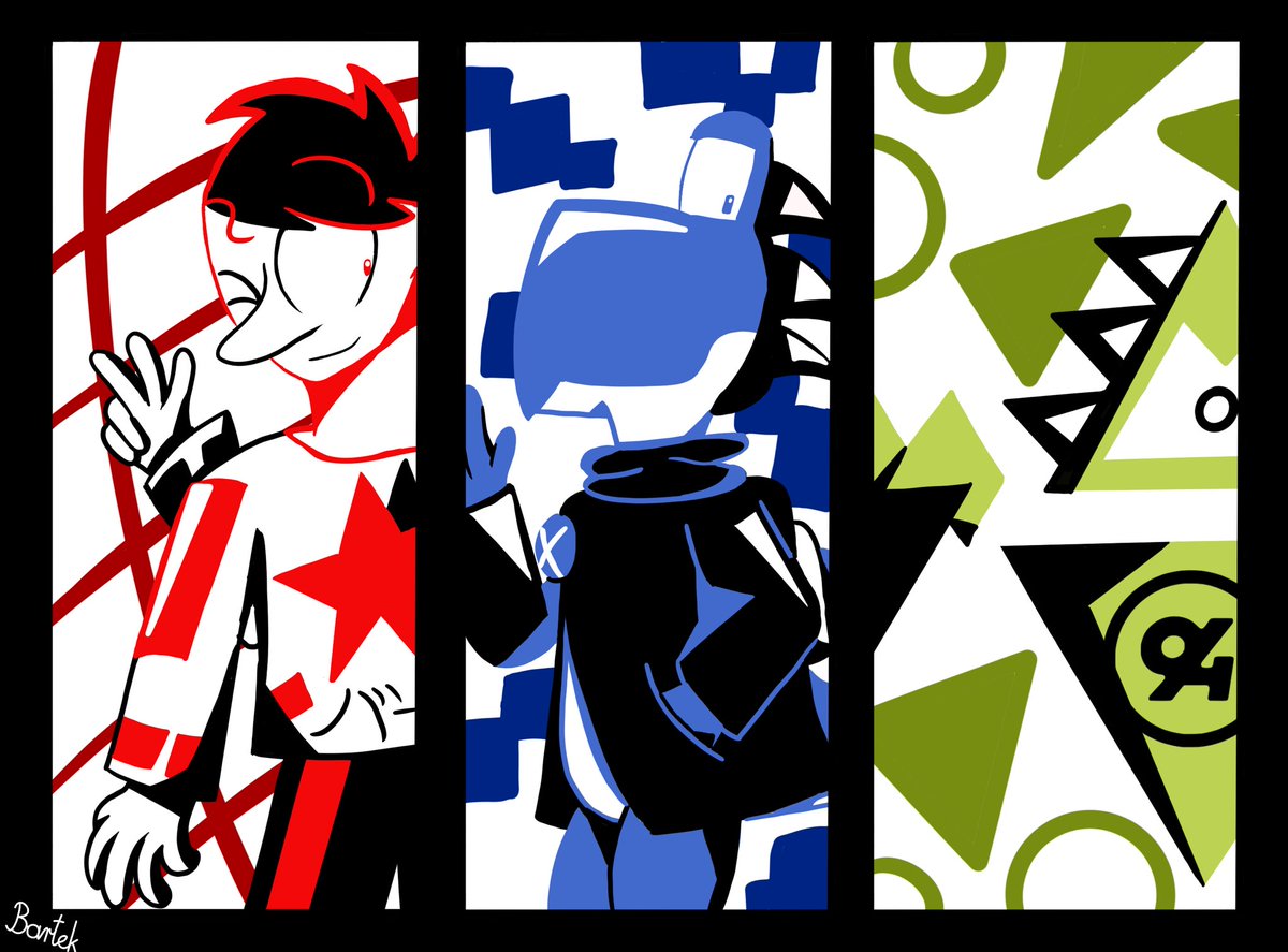 BartexPL05's tweet image. Team Retro Neo-Remix. (Credit to @RMaster94 for the characters of Trigona and Retroshi) #art #artwork #teamretro #retroshi #trigona #bartek