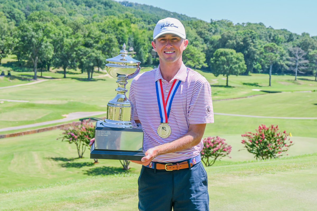 bamagolf's tweet photo. The 23rd #StateMatchPlay was no match for Nick Robillard. π
He clinched the title after defeating former champion Will Patrick 1 up in the semiβs and Ty Cole in the final match 1 up.
Ty Cole is your Alabama State Match Play runner-up. https://t.co/VcgseYoE2A