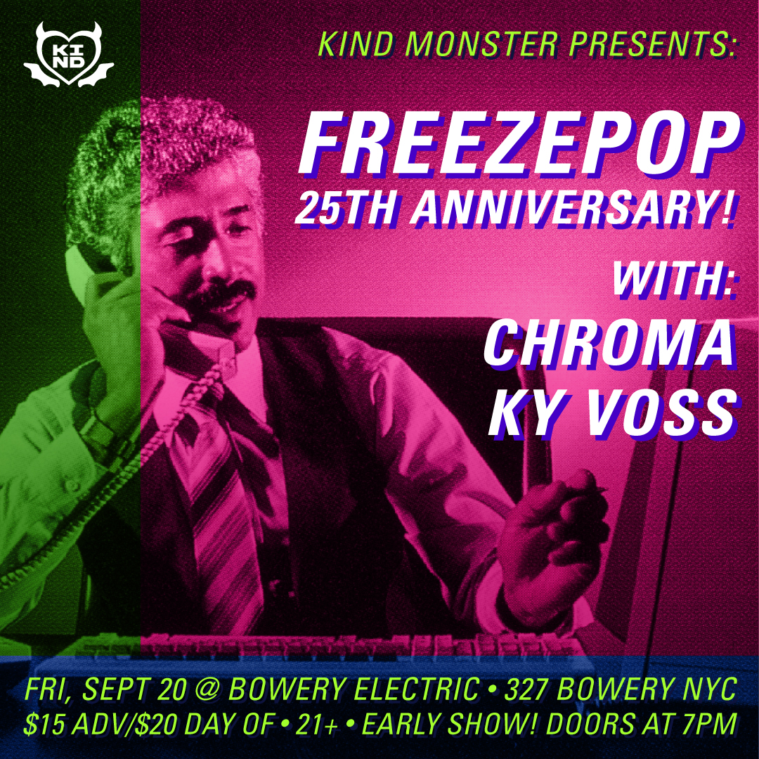 Exciting news! We are headed back to NYC (after wayyyyy too long) for a 25th anniversary show!! Friday, Sept 20 at @theboweryelectric with @chroma_bk and <a href="/ky/">ky</a>.voss ! We'll be playing a career-spanning set — what are some songs you'd like to hear? Ticket link in bio!